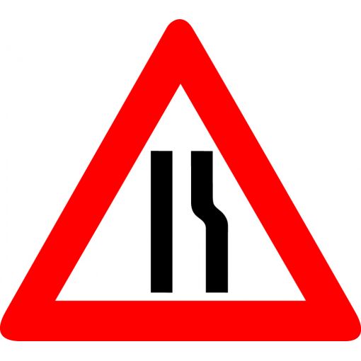 Prometni znak § 50/8c „Suženje prometnice“ | Gradilišni prometni znakovi, Cestovni prometni znakovi